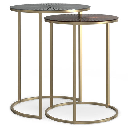 Drake - 2 Piece Nesting Table - Antique Nickel / Antique Copper