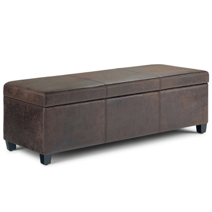 Avalon - Storage Ottoman Bench - Distressed Brown