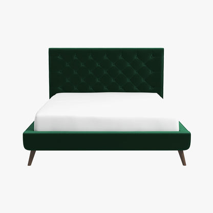 Dillon - Mid-Century Modern Velvet Platform Bed