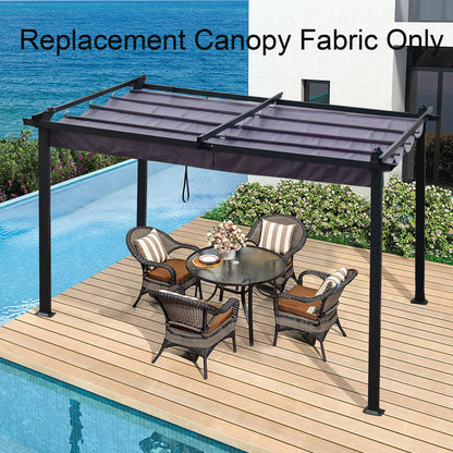 Replacement Canopy Top Cover Fabric For Outdoor Patio Retractable Pergola Sun-Shelter Canopy