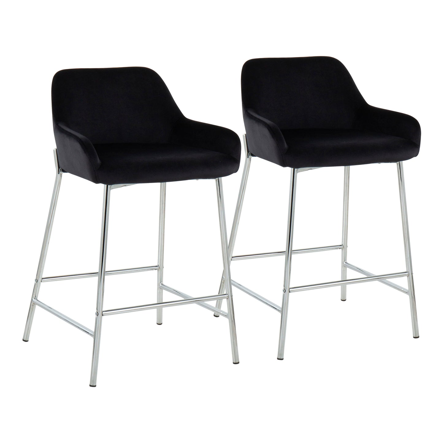 Daniella - Contemporary Fixed Height Counter Stool With Metal Legs (Set of 2)