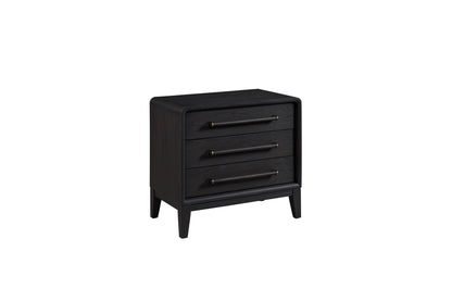 3 Drawer Nightstand With USB - Black