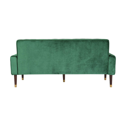 Square Arms Velvet Straight Sofa, Living Room And Study - Emerald