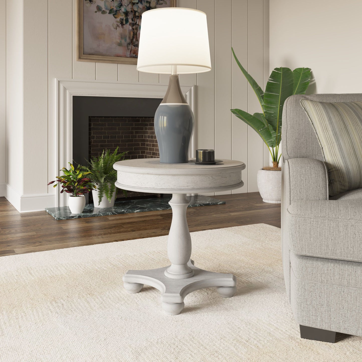 Mariano - Round End Table - Gray