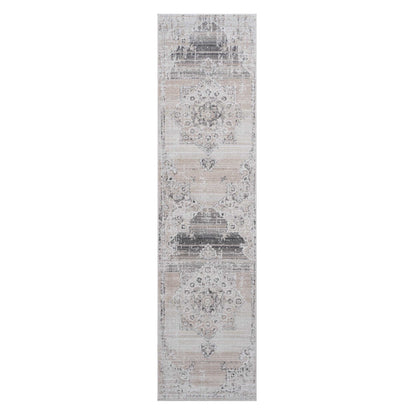 Payas - 2' x 8' Medallion Non-Shedding Stylish And Stain Resistant Area Rug - Cream / Beige