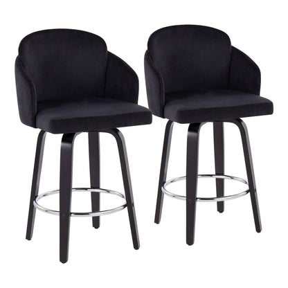 Dahlia - Contemporary Counter Stool Round Footrest (Set of 2)