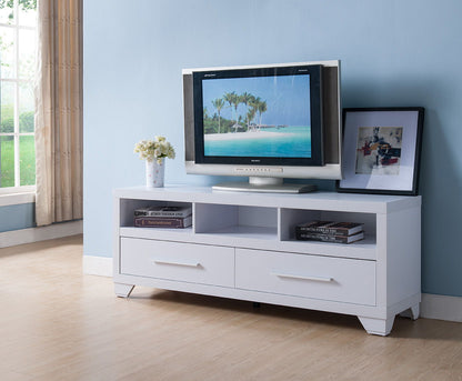 TV Stand, Home Entertainment Console With 2 Drawers, 3 Shelves - White