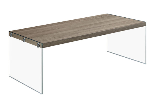 Coffee Table Rectangular For Living Room Clear Tempered Glass