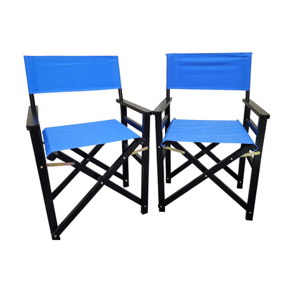 Folding Chair Wooden Director Chair Canvas Folding Chair Folding Chair (Set of 2) - Blue