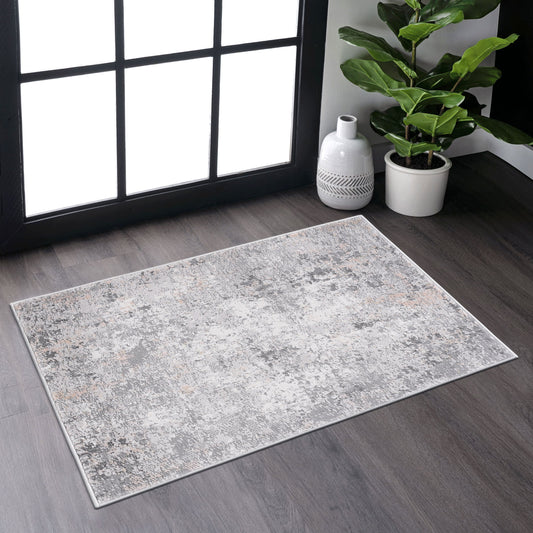 Marfi - 2' x 3' Abstract Non-Shedding Stylish And Stain Resistant Area Rug - Gray / Multi