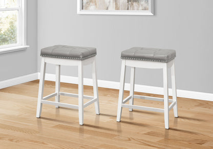 Bar Stool Counter Height, Saddle Seat, Transitional (Set of 2)