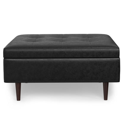 Shay - Large Square Coffee Table Storage Ottoman Mid-Century Style