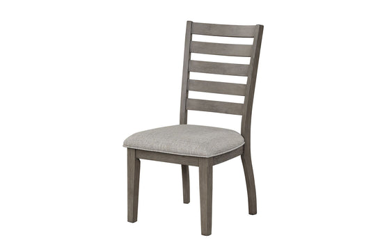 Casual Side Dining Chair With Ladder Back (Set of 2) - Gray