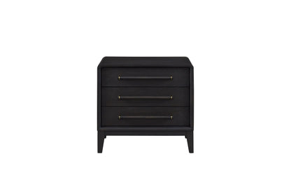 3 Drawer Nightstand With USB - Black