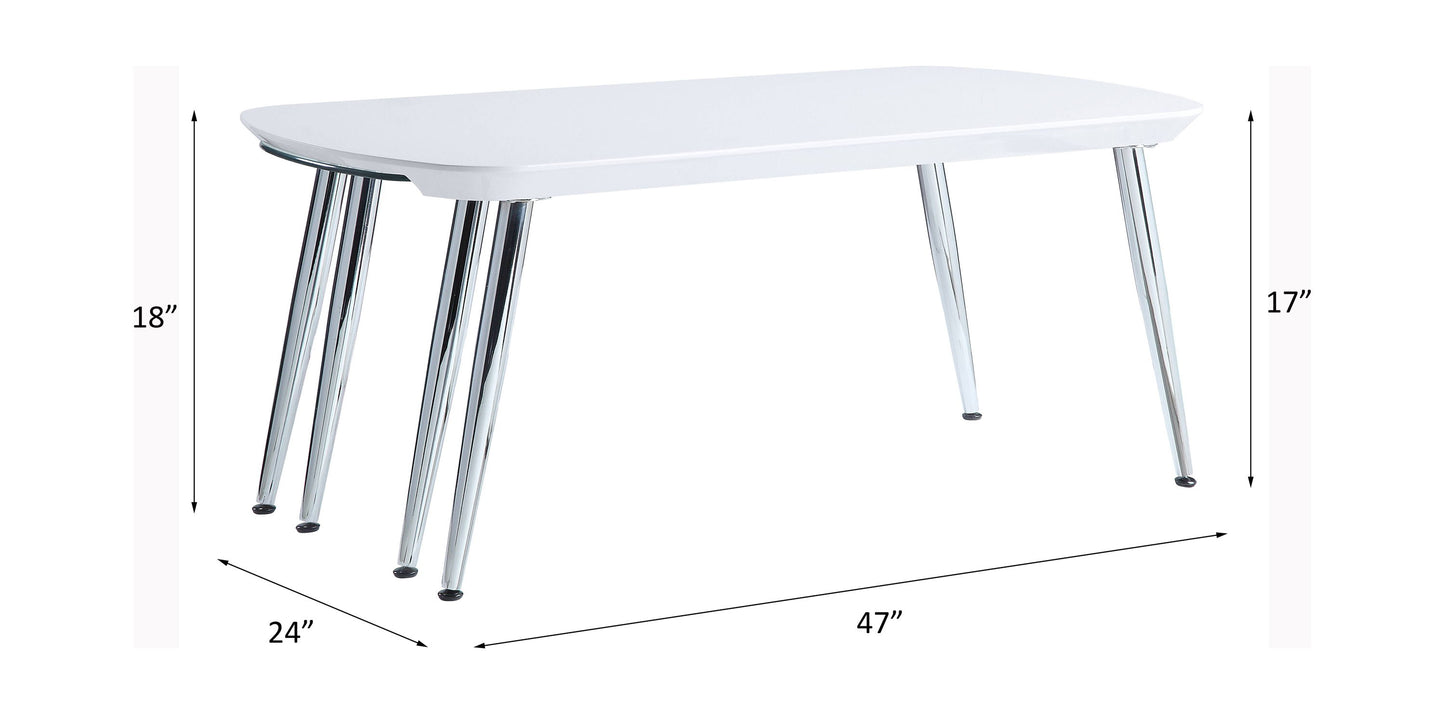 Patina - Coffee Table - White / Chrome