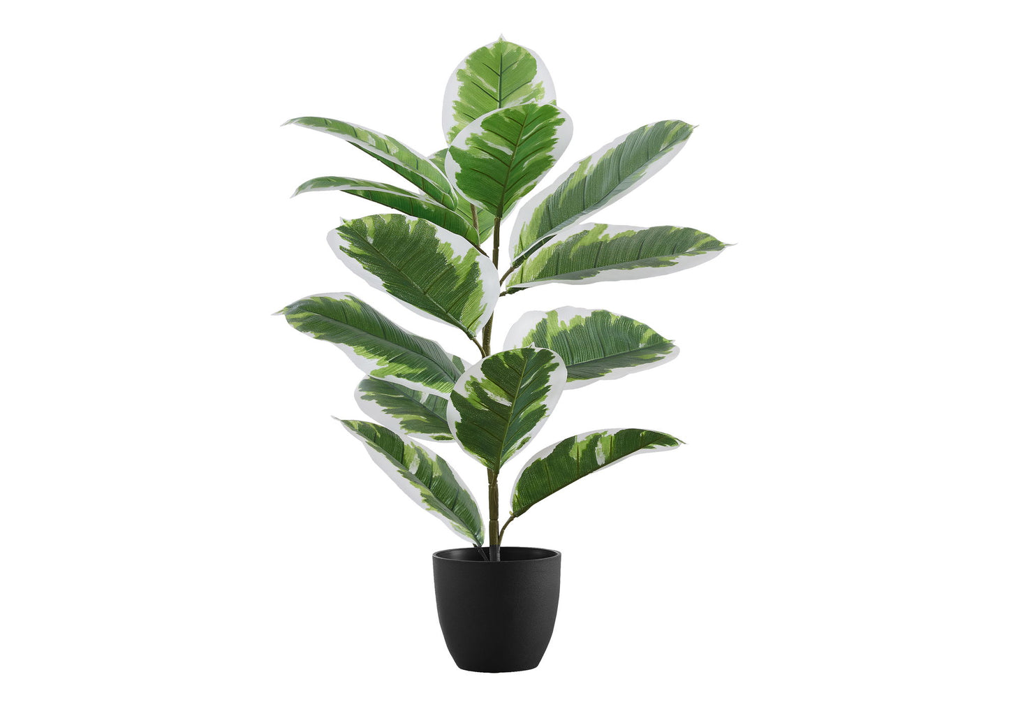 27" Tall, Artificial Plant, Rubber, Indoor, Faux, Fake, Table, Greenery, Potted, Real Touch, Decorative - Green / Black