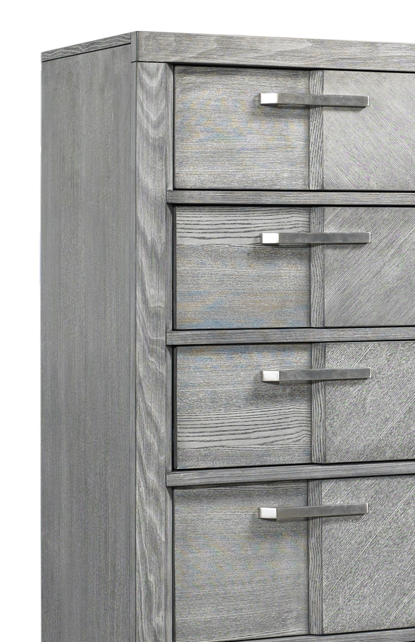 5 Drawer Chest Book Matched Veneers - Gray