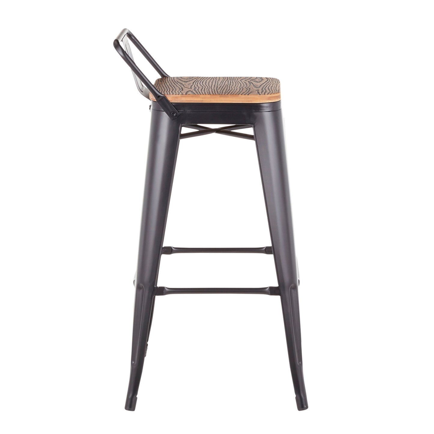 Oregon - Industrial Low Back Barstool (Set of 2) - Black