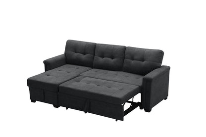 Ashlyn - Sleeper Sectional Sofa Chaise With USB Charger And Tablet Pocket - Dark Gray