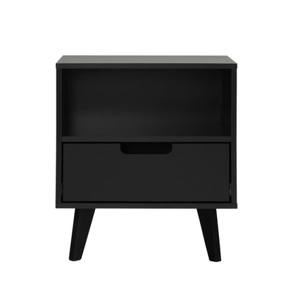 Modern 1 Drawer Nightstand With Open Cubby