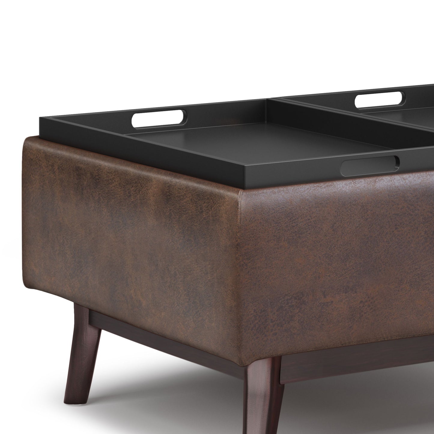 Owen - Tray Top Small Coffee Table Upholstered Storage Ottoman