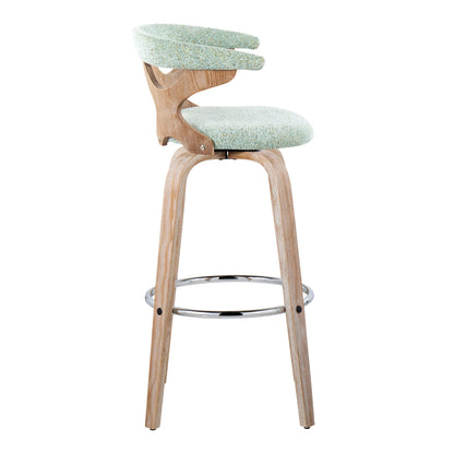 Gardenia - Contemporary Fixed Height Barstool With Swivel With Round Footrest (Set of 2)