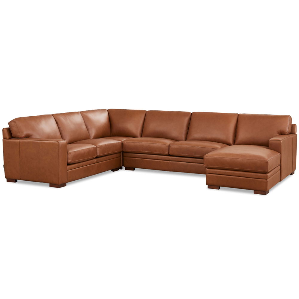 Dillon - Leather Right Chaise Sectional