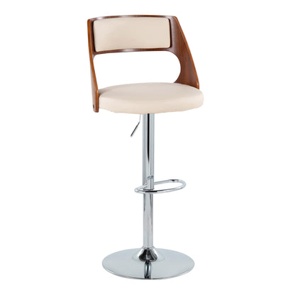 Cecina - Mid-Century Modern Adjustable Height Barstool Wth Swivel And Oval Footrest (Set of 2)