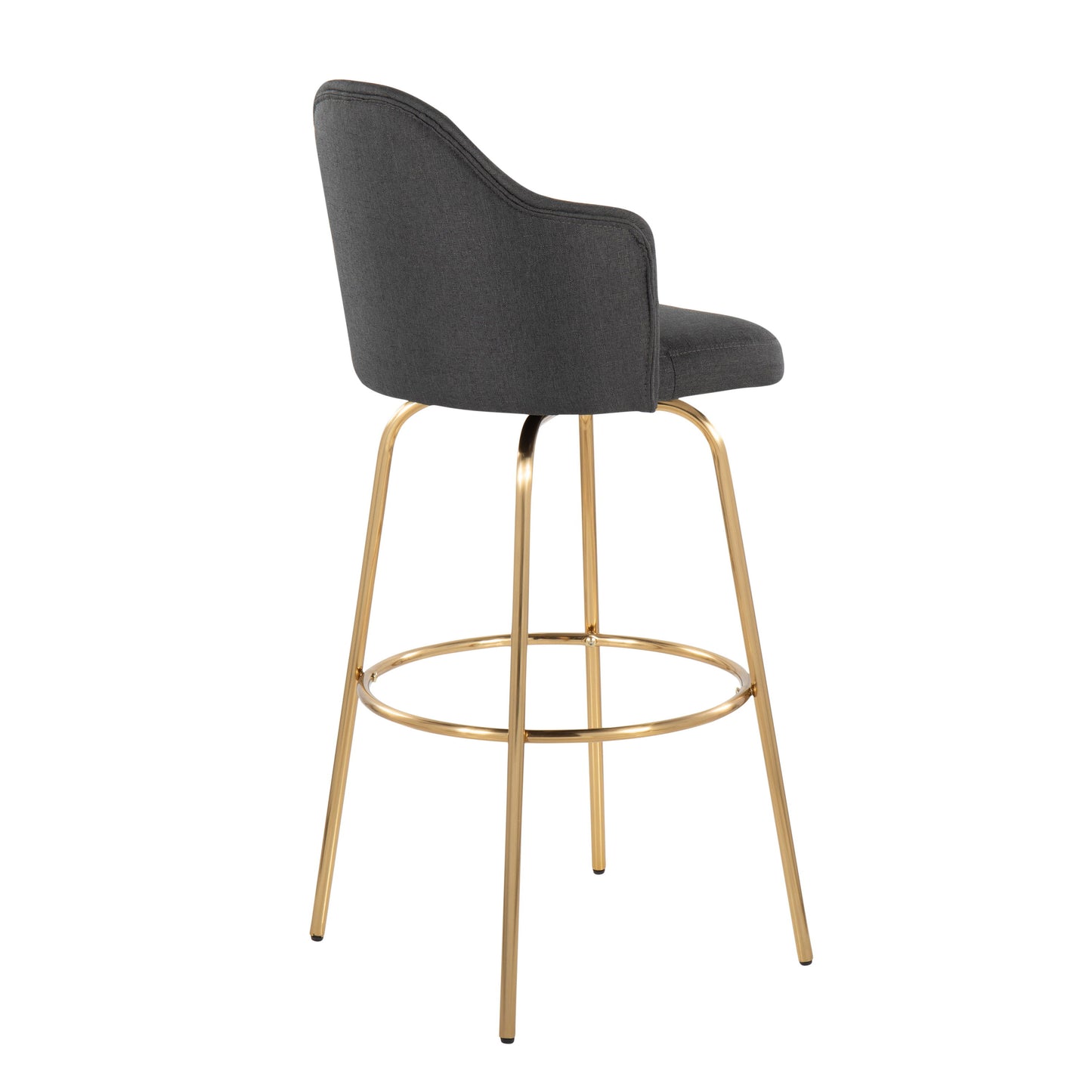 Ahoy - Contemporary Fixed Height Bar Stool & Round Footrest (Set of 2)