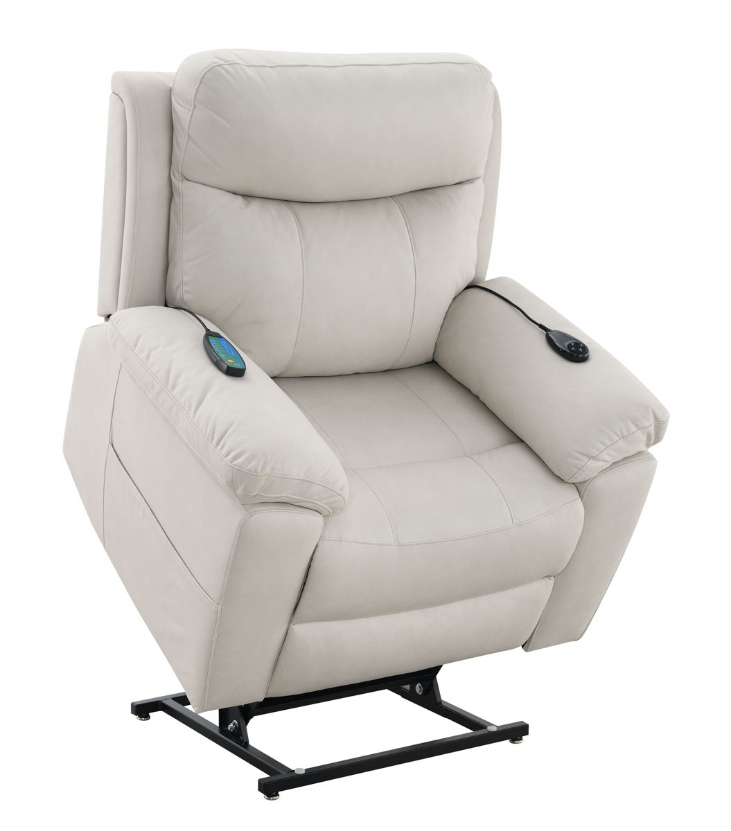 Chriki - Polished Microfiber Power Motion Recliner With Lift Heating Massage Chair