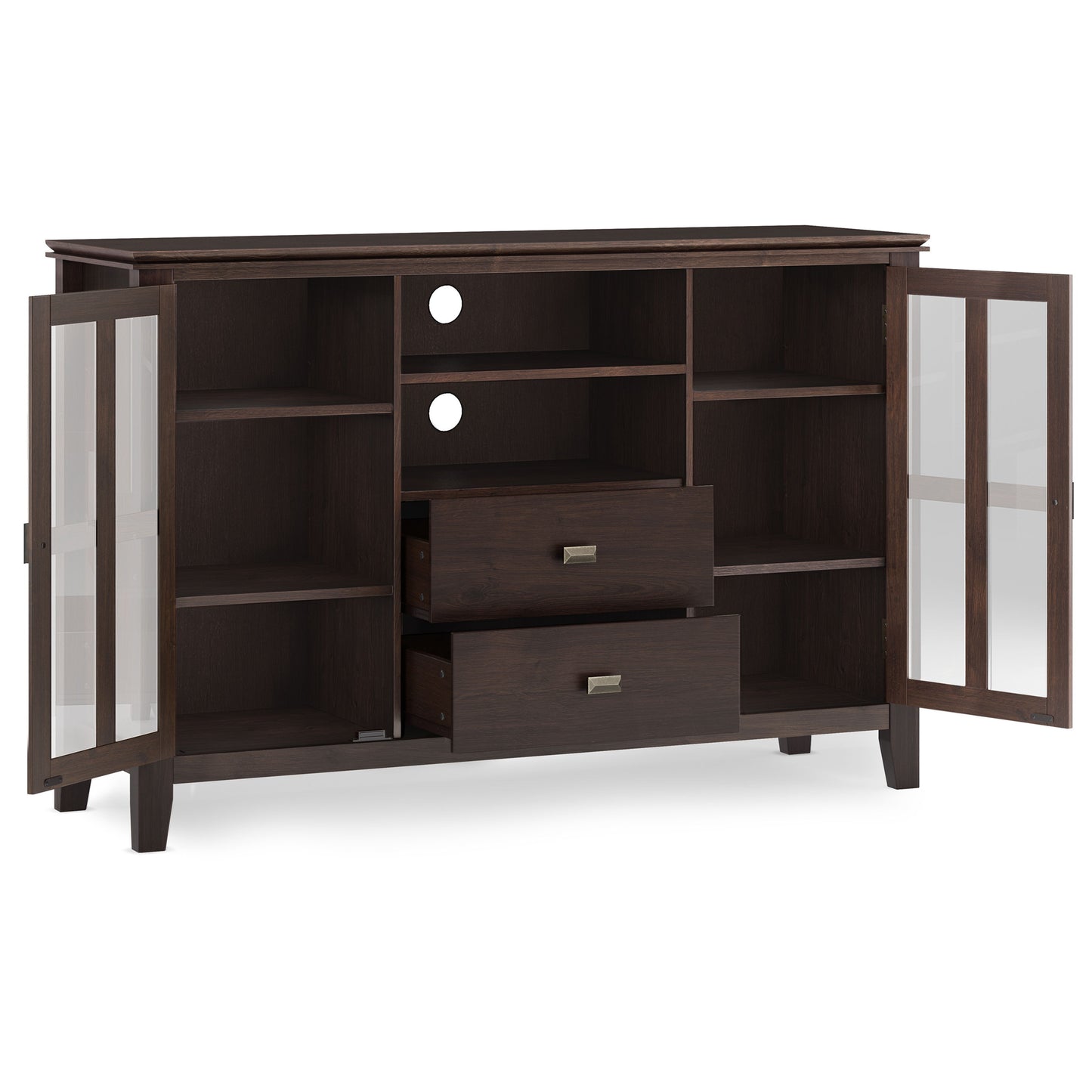 Artisan - Tall TV Media Stand - Dark Chestnut Brown