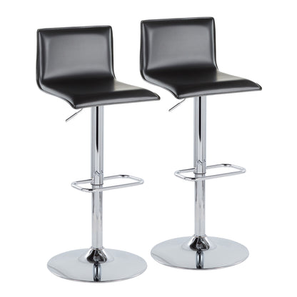 Mara - Upholste Contemporary Adjustable Barstool With Swivel With Rounded Rectangle Footrest (Set of 2)