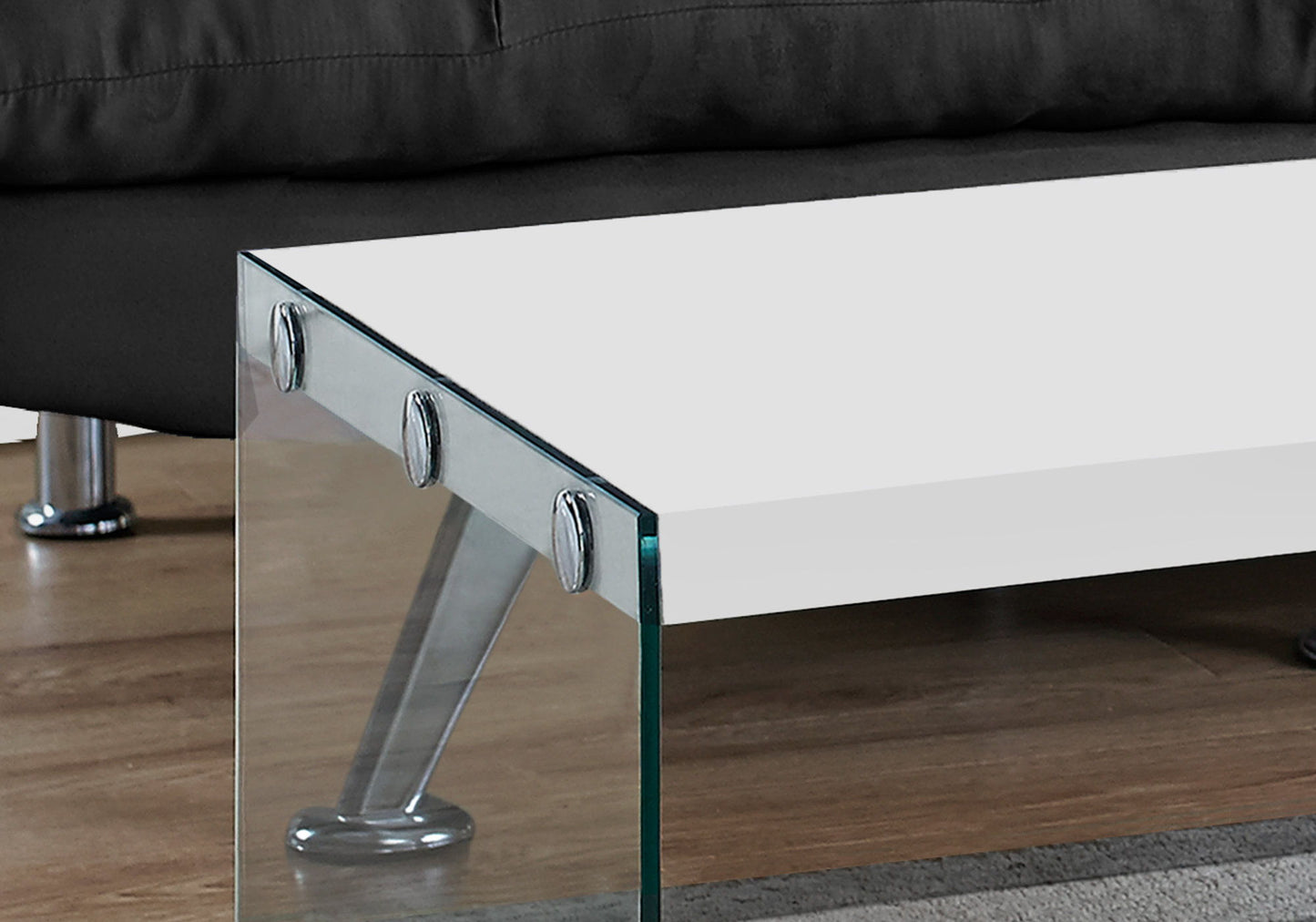 Coffee Table Rectangular For Living Room Clear Tempered Glass