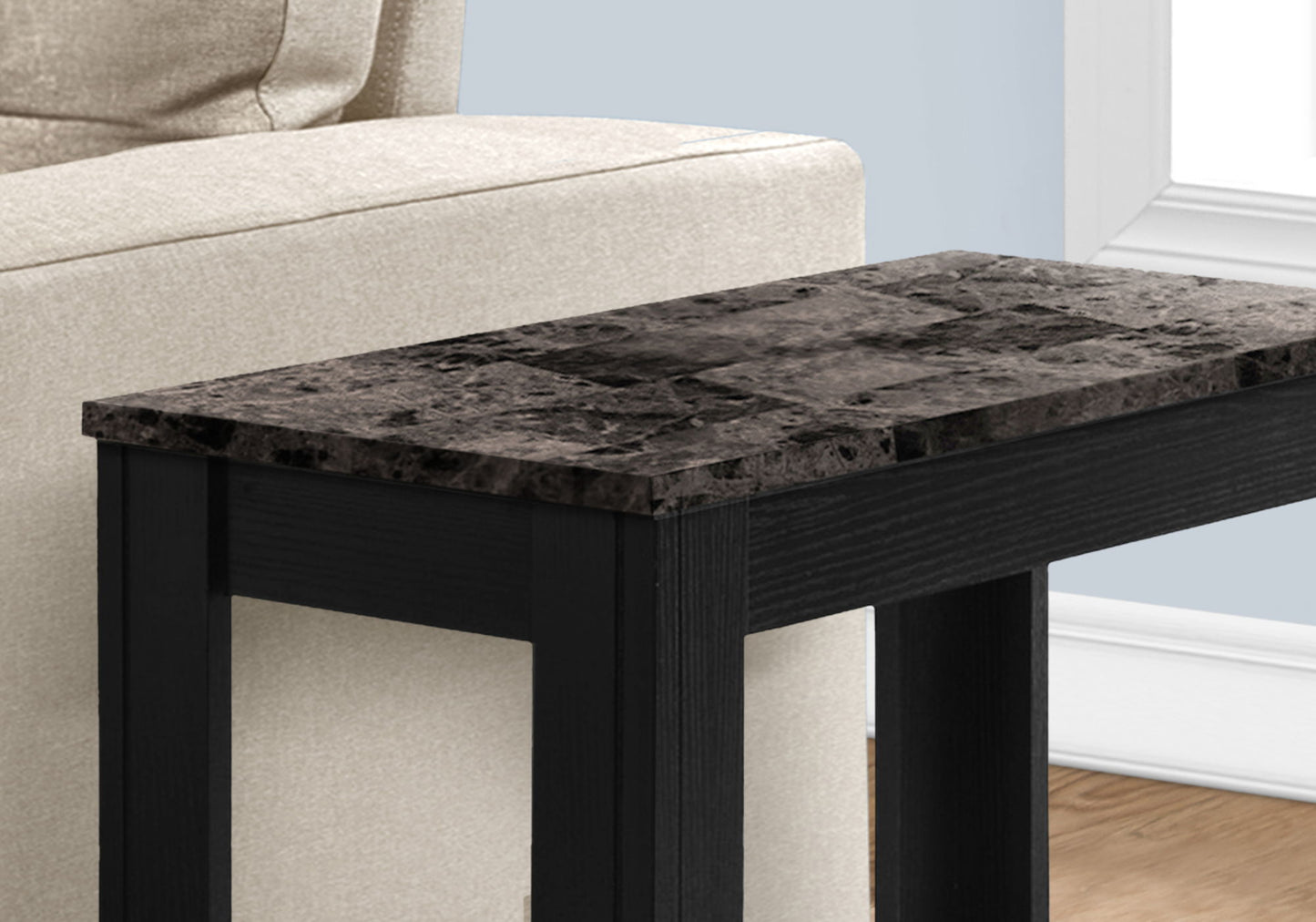 Accent Table For Living Room Marble Look - Black