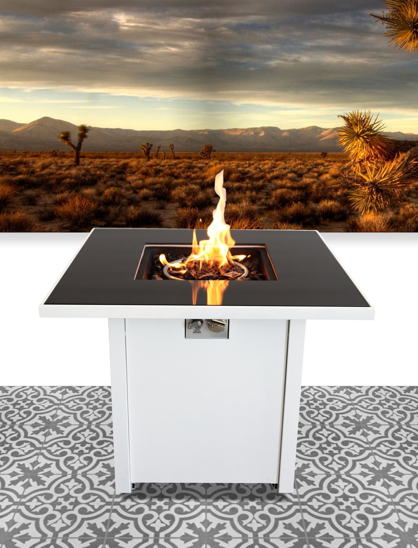 Propane / Gas Firepit Table - White