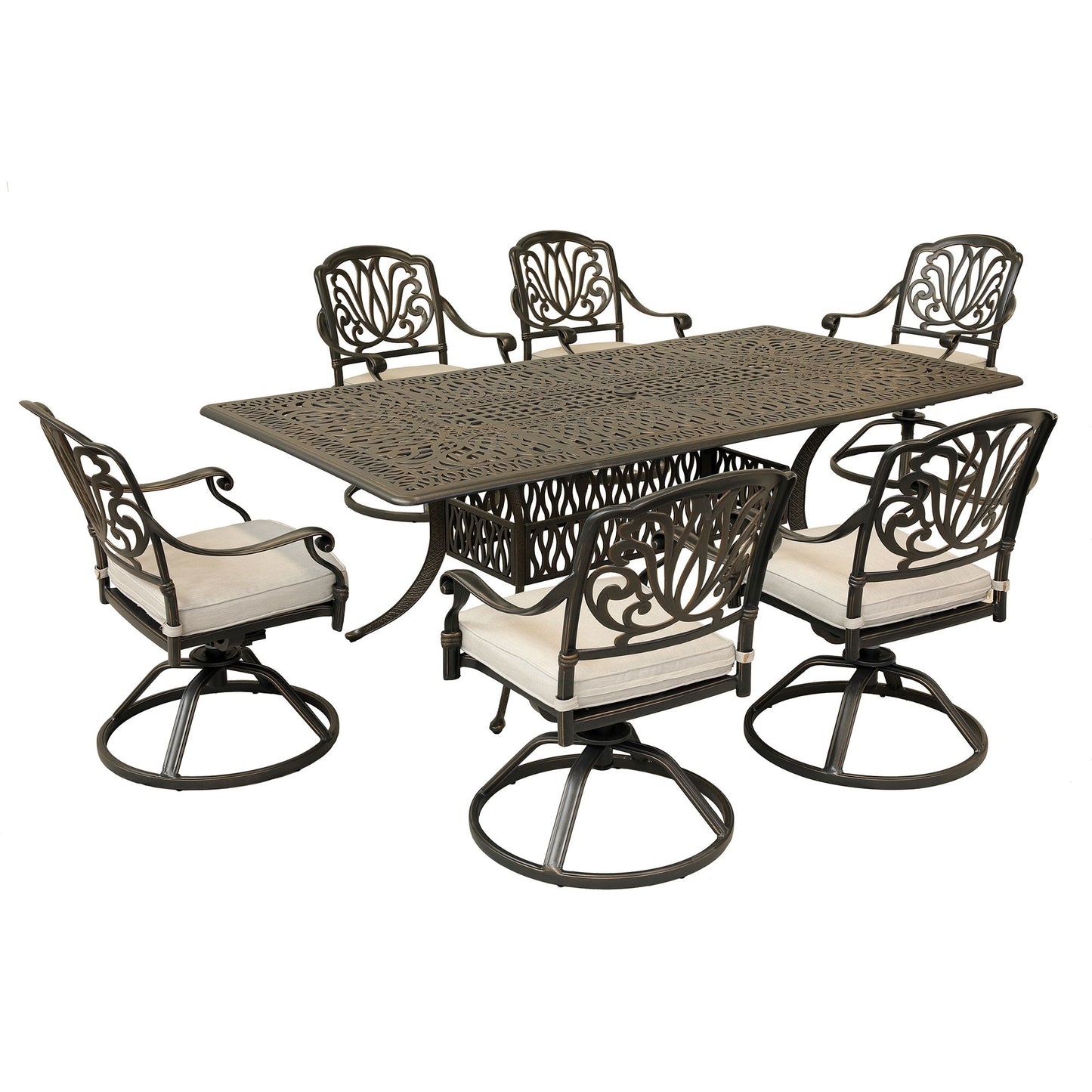 Rectangular 84.2" Long Dining Set With Sunbrella Cushions