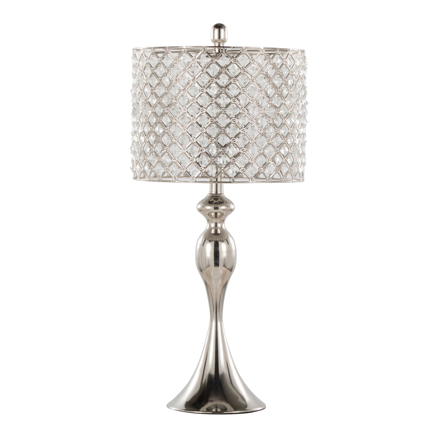 Ashland - Contemporary Table Lamp Square Clear Crystal (Set of 2) - Polished Nickel