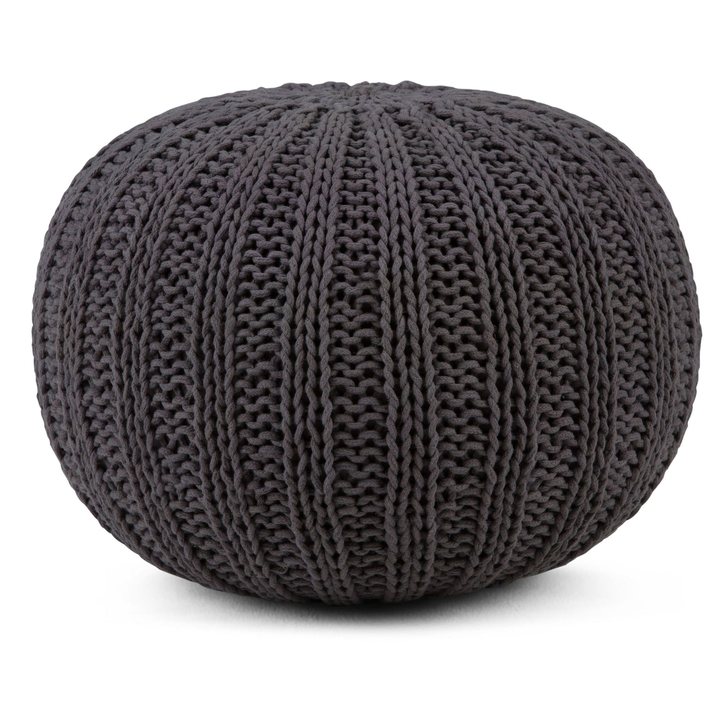 Shelby - Handcrafted Hand Knit Round Pouf