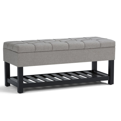 Saxon - Upholstered Transitional Storage Ottoman Bench