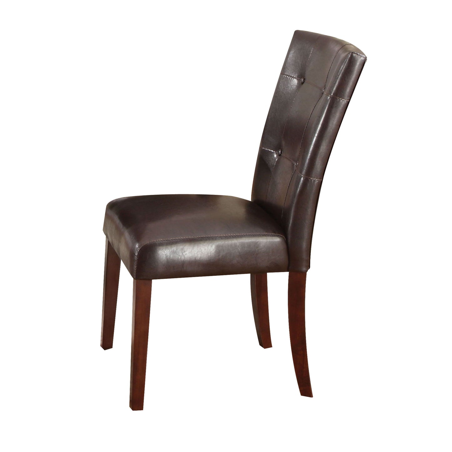 Britney - Synthetic Leather Side Chair (Set of 2) - Brown / Walnut