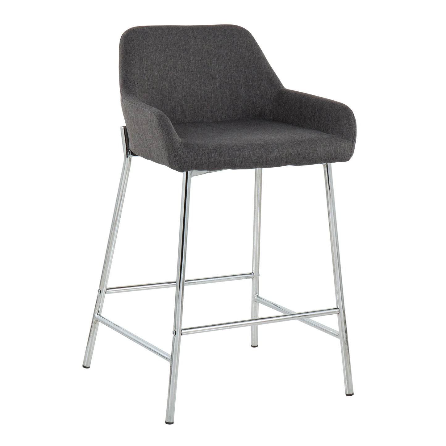 Daniella - Contemporary Fixed Height Counter Stool With Metal Legs (Set of 2)