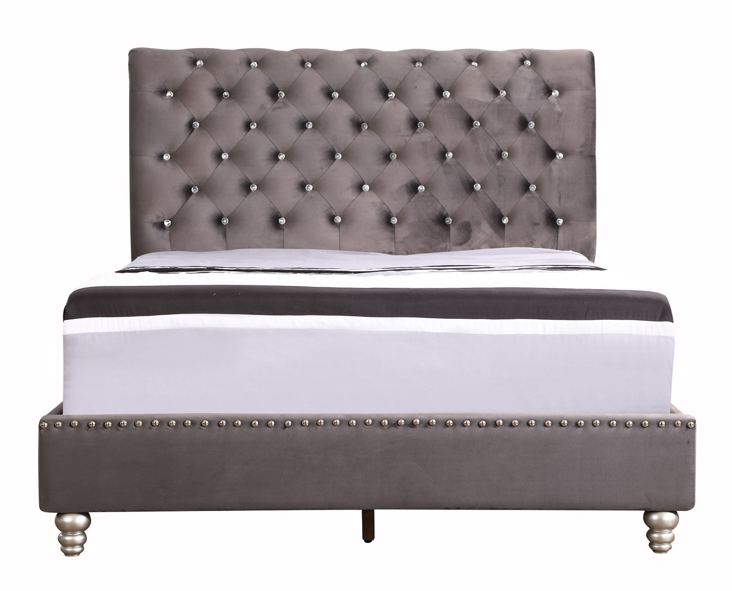 Elegant Transitional Upholstered Bed