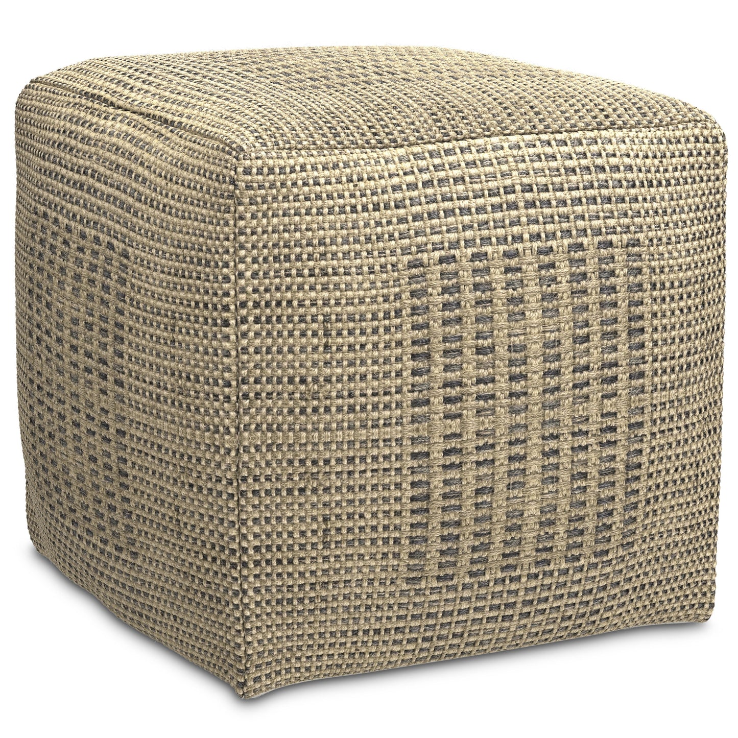 Delilah - Square Woven Pouf - Natural