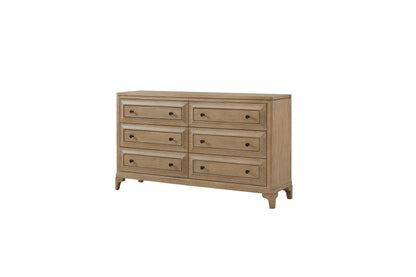 Modern 6 Drawer Dresser - Sand