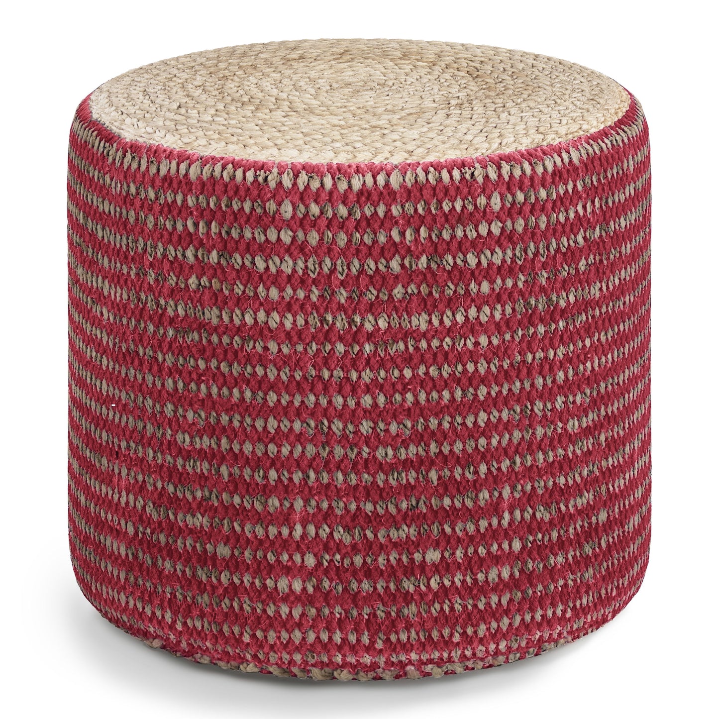 Larissa - Handcrafted Round Braided Pouf