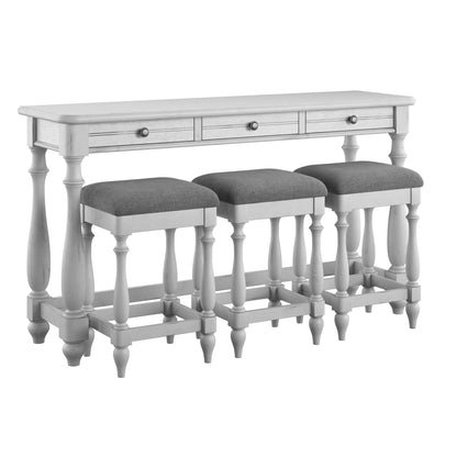 Mariano - Sofa Table With Three Stools - Gray