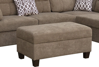 Diego - Fabric Sectional Sofa With Right Facing Chaise, Storage Ottoman, And 2 Accent Pillows