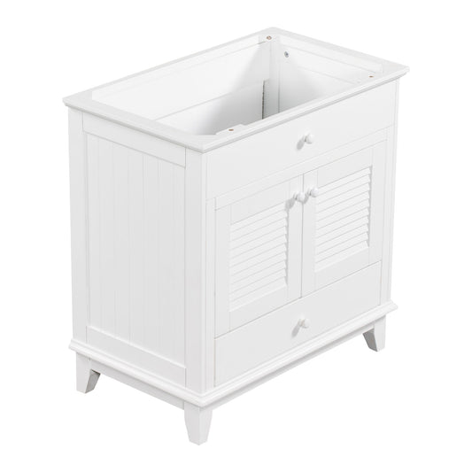 Bathroom Vanity Base Without Sink, Bathroom Cabinet With Two Doors And One Drawer - White