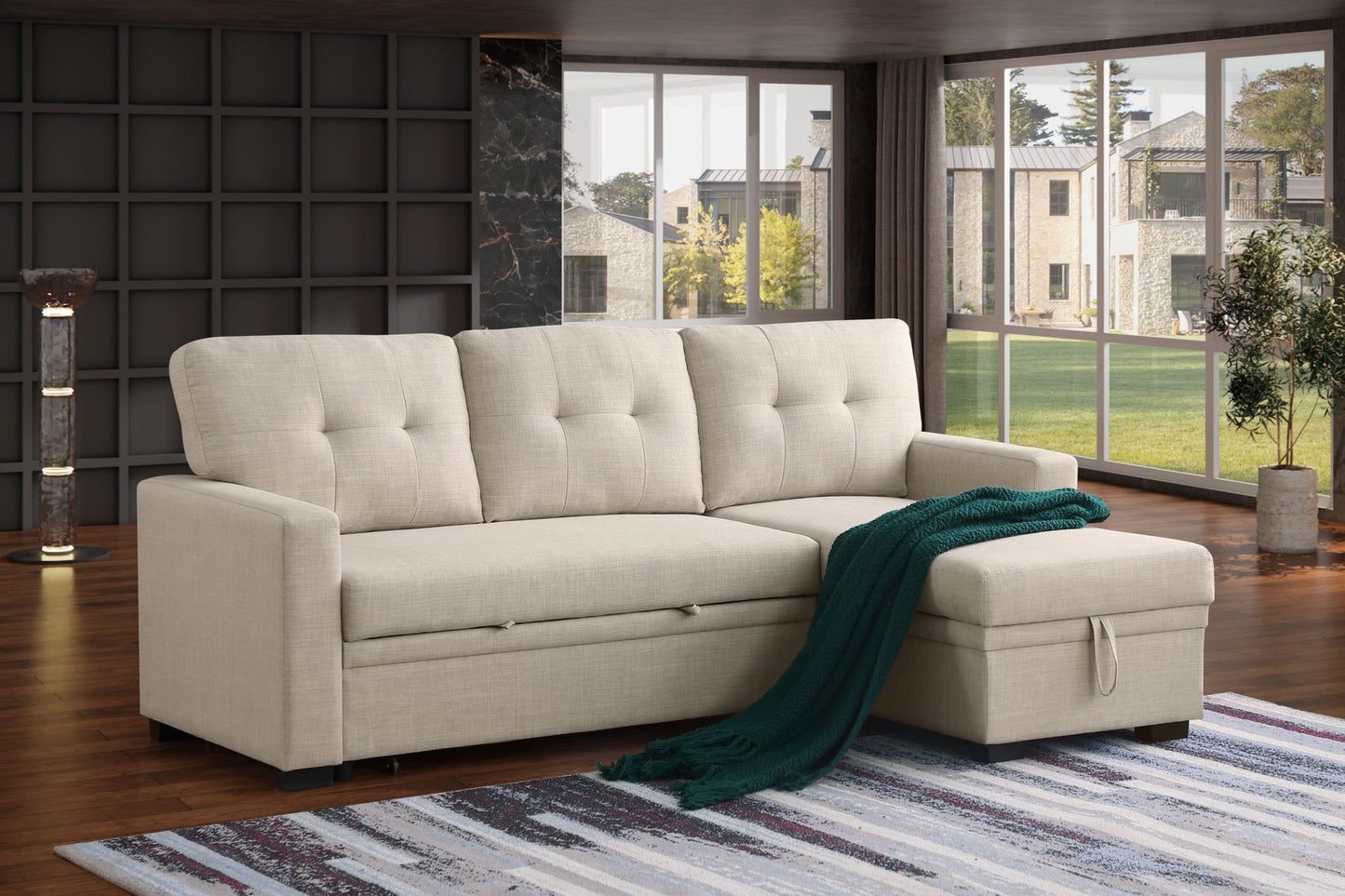 Elegant Storage Sofa - Beige