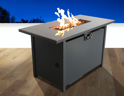 Rectangular Fire Pit With Frame Elegant Design